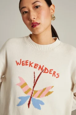 Maglia morbida con intarsio - Beige