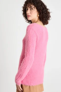 Maglia morbida effetto furry - Rosa