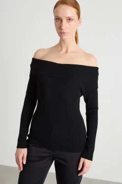 Maglia off shoulder - Nero