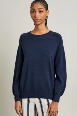 Maglia over in viscosa - Blu