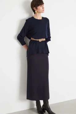 Maglia oversize con maniche a spalla scesa - Blu
