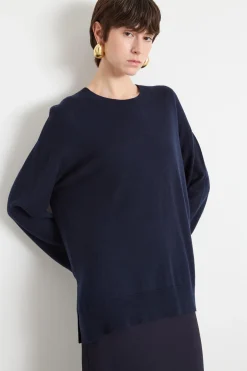 Maglia oversize con maniche a spalla scesa - Blu