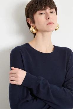 Maglia oversize con maniche a spalla scesa - Blu