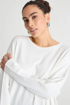 Maglia oversize con spacchi - Bianco
