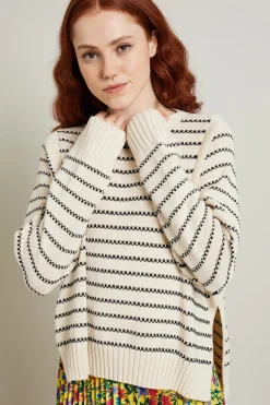 Maglia oversize in cotone - Avorio Nero