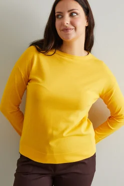 Maglia regolare in viscosa - Giallo