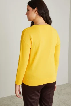 Maglia regolare in viscosa - Giallo