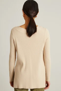 Maglia scollo a v - Beige