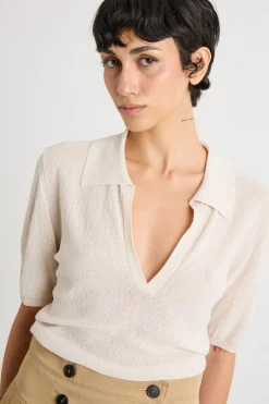 Maglia stile polo - Avorio