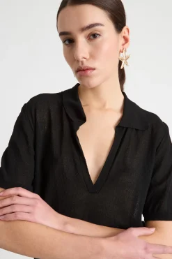 Maglia stile polo - Nero
