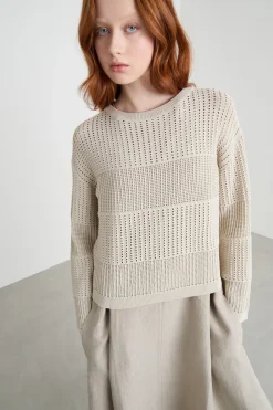 Maglia traforata - Beige