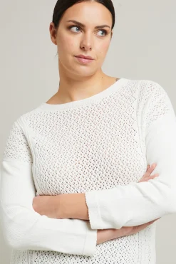 Maglia traforata in cotone - Bianco