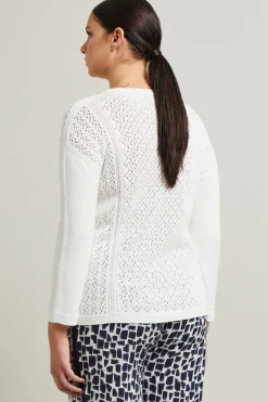 Maglia traforata in cotone - Bianco