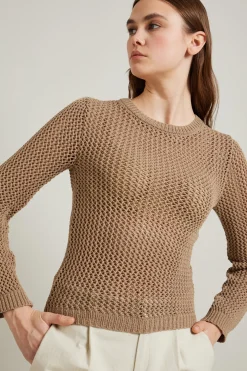 Maglia traforata - Marrone