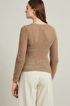 Maglia traforata - Marrone