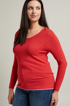 Magli scollo a V - Rosso