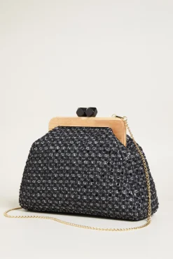 Maxi clutch bouclè - Nero Beige