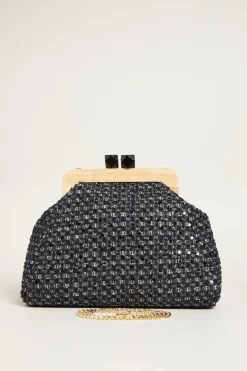 Maxi clutch bouclè - Nero Beige