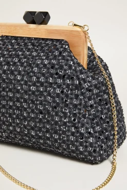 Maxi clutch bouclè - Nero Beige