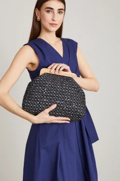 Maxi clutch bouclè - Nero Beige