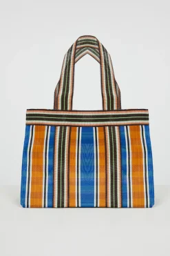 Maxi shopper in rete - Arancio Blu Marrone