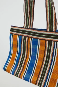 Maxi shopper in rete - Arancio Blu Marrone