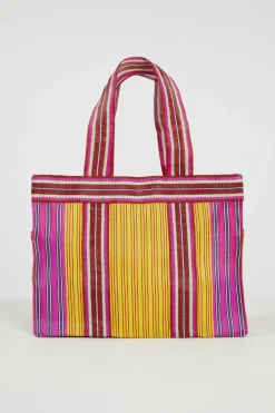 Maxi shopper in rete - Fucsia Giallo Rosso