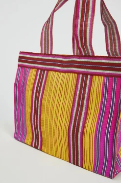 Maxi shopper in rete - Fucsia Giallo Rosso
