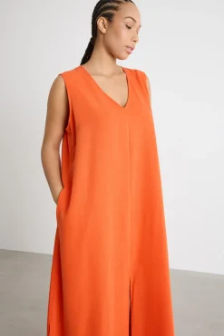 Maxi abito con tasche - Arancione
