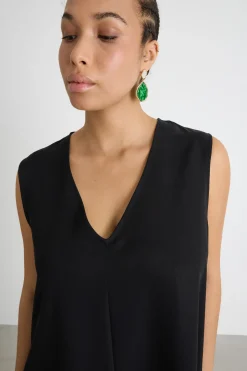 Maxi abito con tasche - Nero