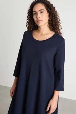 Maxi abito in jersey con tasche - Blu