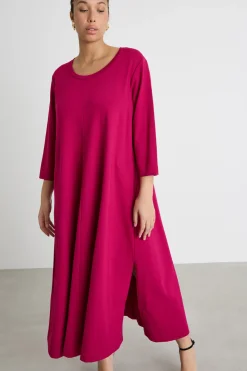 Maxi abito in jersey con tasche - Rosa
