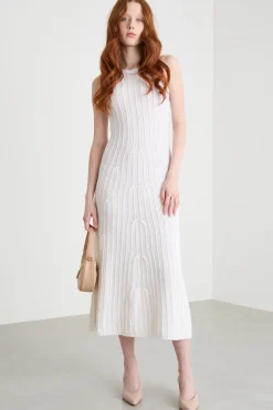 Maxi abito in maglia - Bianco