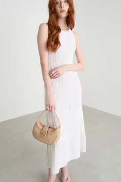 Maxi abito in maglia - Bianco