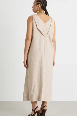 Maxi abito in tela - Beige