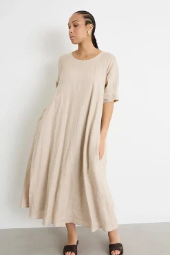 Maxi abito in tela - Beige