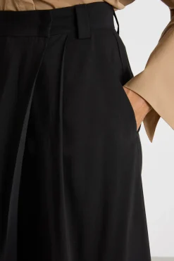 Maxi bermuda con pieghe - Nero
