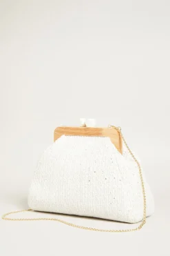 Maxi clutch bouclè - Bianco Beige