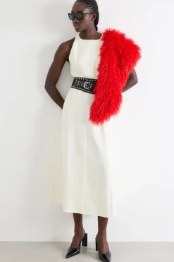 Maxi dress in raso - Bianco