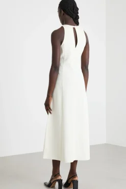 Maxi dress in raso - Bianco