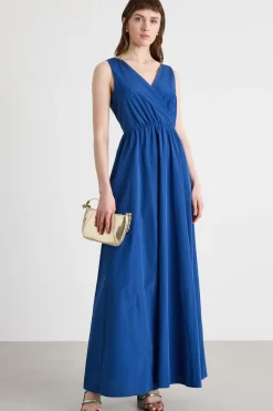 Maxi dress in taffettà - Blu