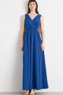 Maxi dress in taffettà - Blu