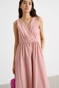 Maxi dress in taffettà - Rosa
