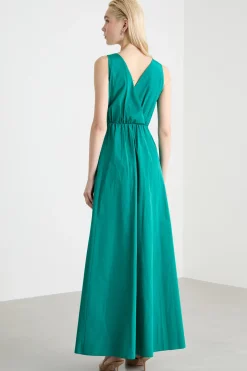 Maxi dress in taffettà - Verde