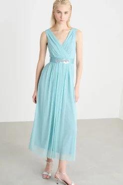 Maxi dress in tulle - Azzurro
