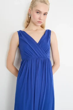 Maxi dress in tulle - Blu
