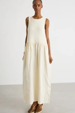 Maxi dress smanicato - Avorio
