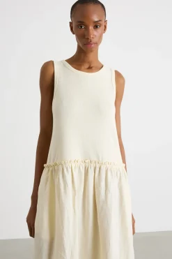 Maxi dress smanicato - Avorio