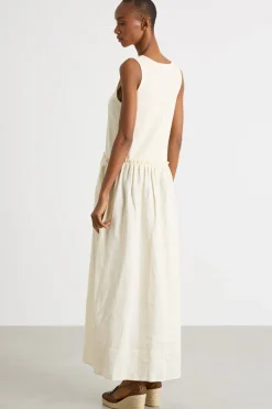 Maxi dress smanicato - Avorio
