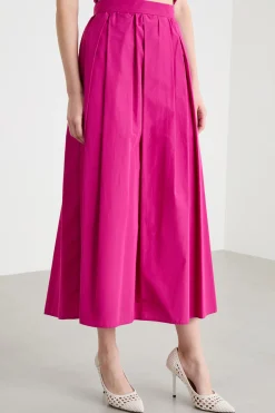 Maxi gonna in taffettà - Fuxia